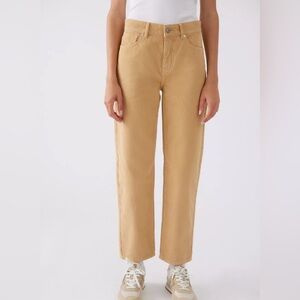 NEW! BDG Corduroy Pants Pegged Cowboy Butter Yellow Creamy Tan Size 27 & 27 L